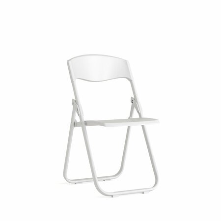 FLASH FURNITURE Folding Chair, Plastic, Heavy Duty, White RUT-I-WHITE-GG